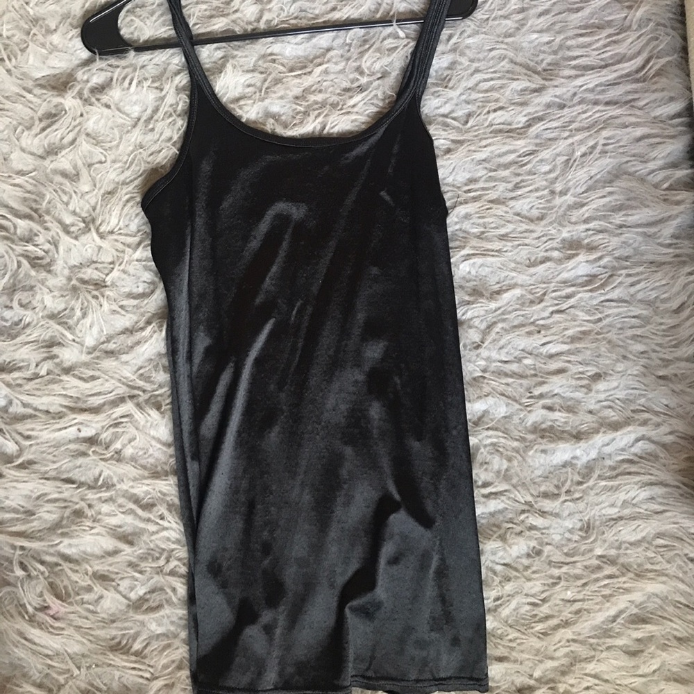 Black mini slip silk dress!